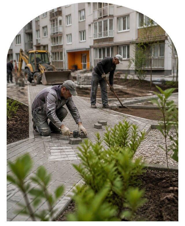 Благоустройство двора многоквартирного дома в Кинели